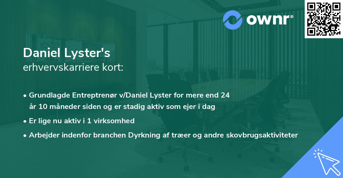 Daniel Lyster's erhvervskarriere kort