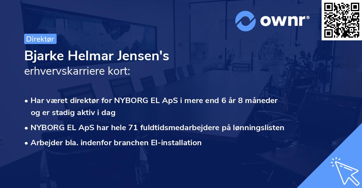 Bjarke Helmar Jensen's erhvervskarriere kort
