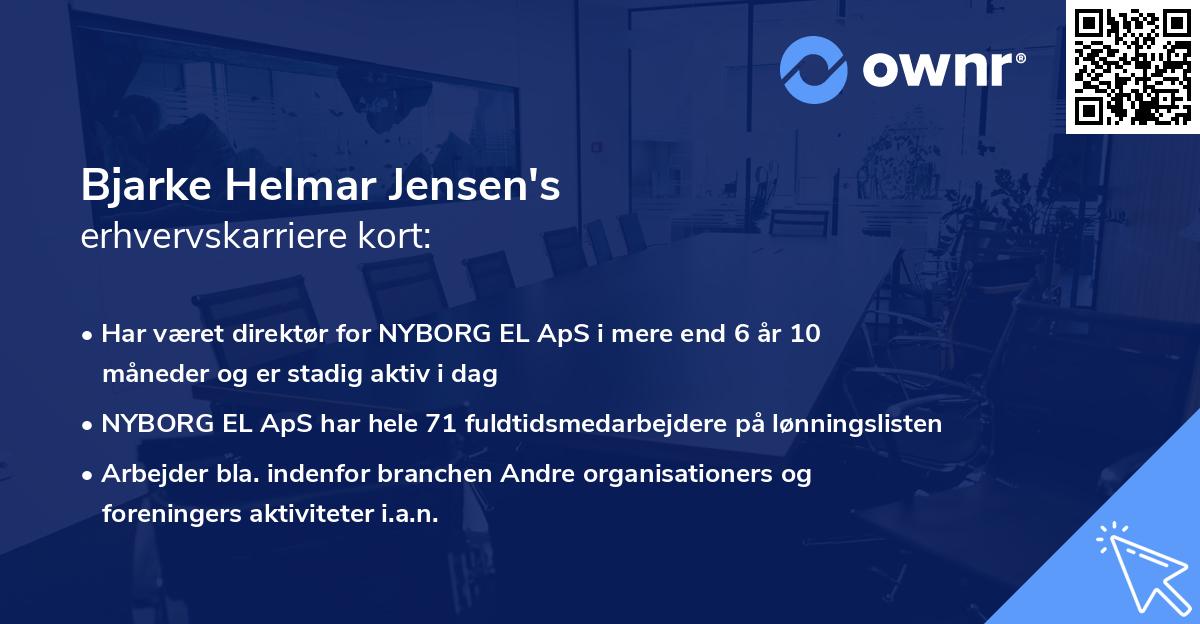 Bjarke Helmar Jensen's erhvervskarriere kort