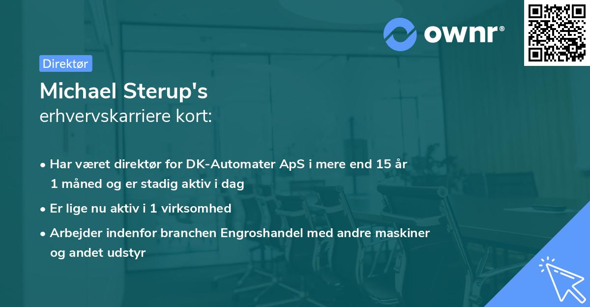 Michael Sterup's erhvervskarriere kort