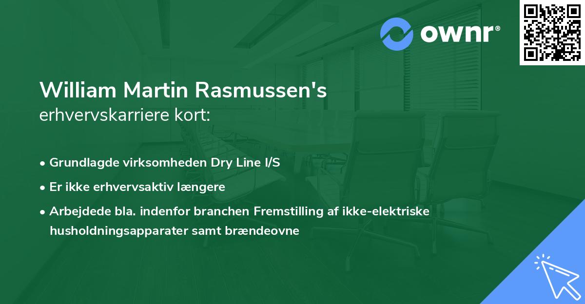 William Martin Rasmussen's erhvervskarriere kort