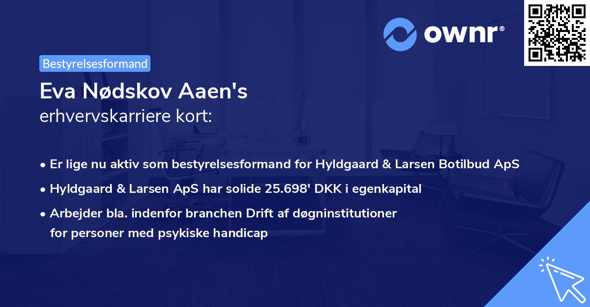 Eva Nødskov Aaen's erhvervskarriere kort