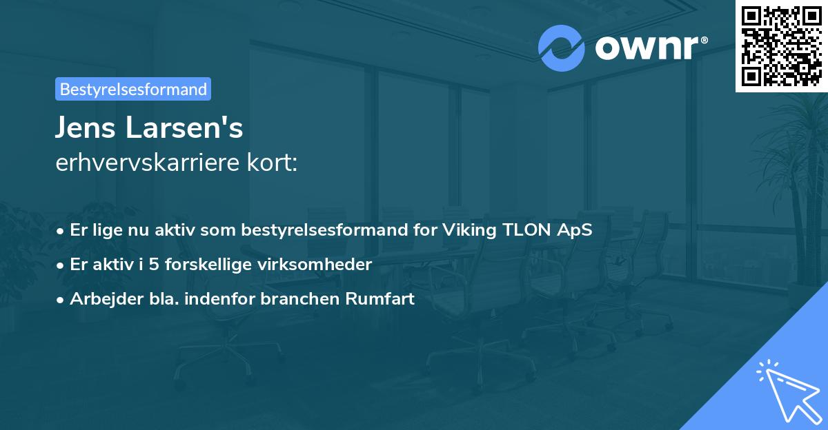 Jens Larsen's erhvervskarriere kort