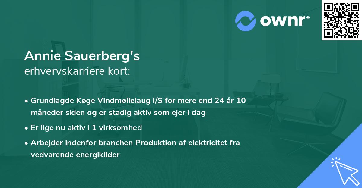 Annie Sauerberg's erhvervskarriere kort