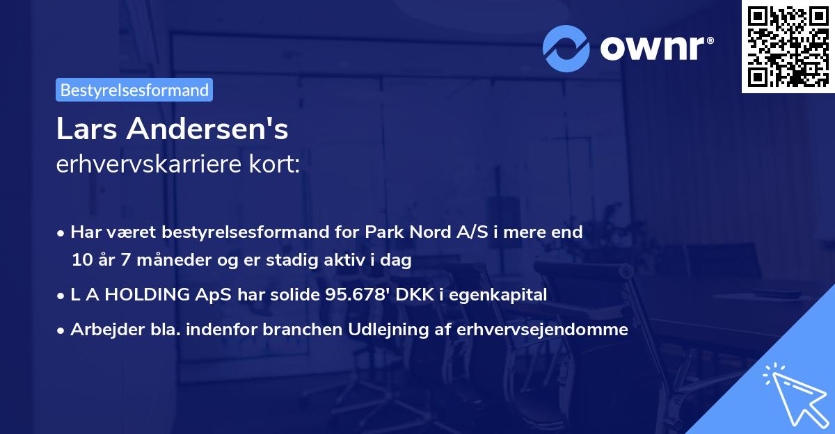 Lars Andersen's erhvervskarriere kort