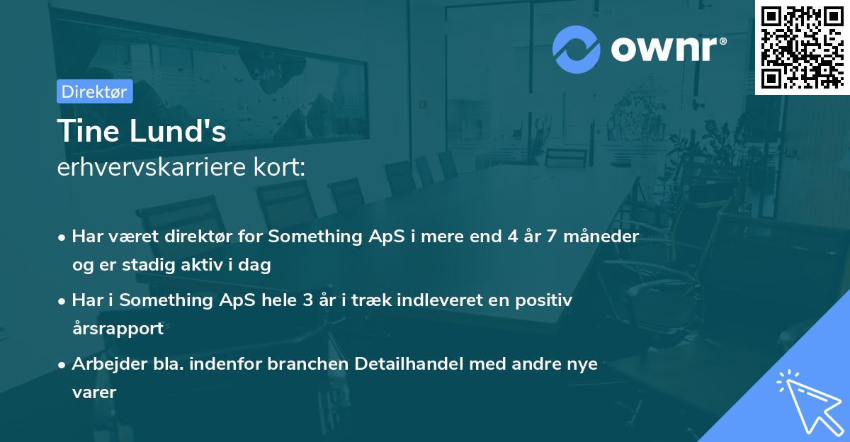 Tine Lund's erhvervskarriere kort