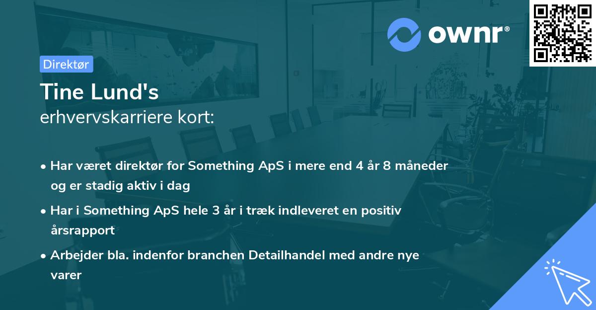 Tine Lund's erhvervskarriere kort