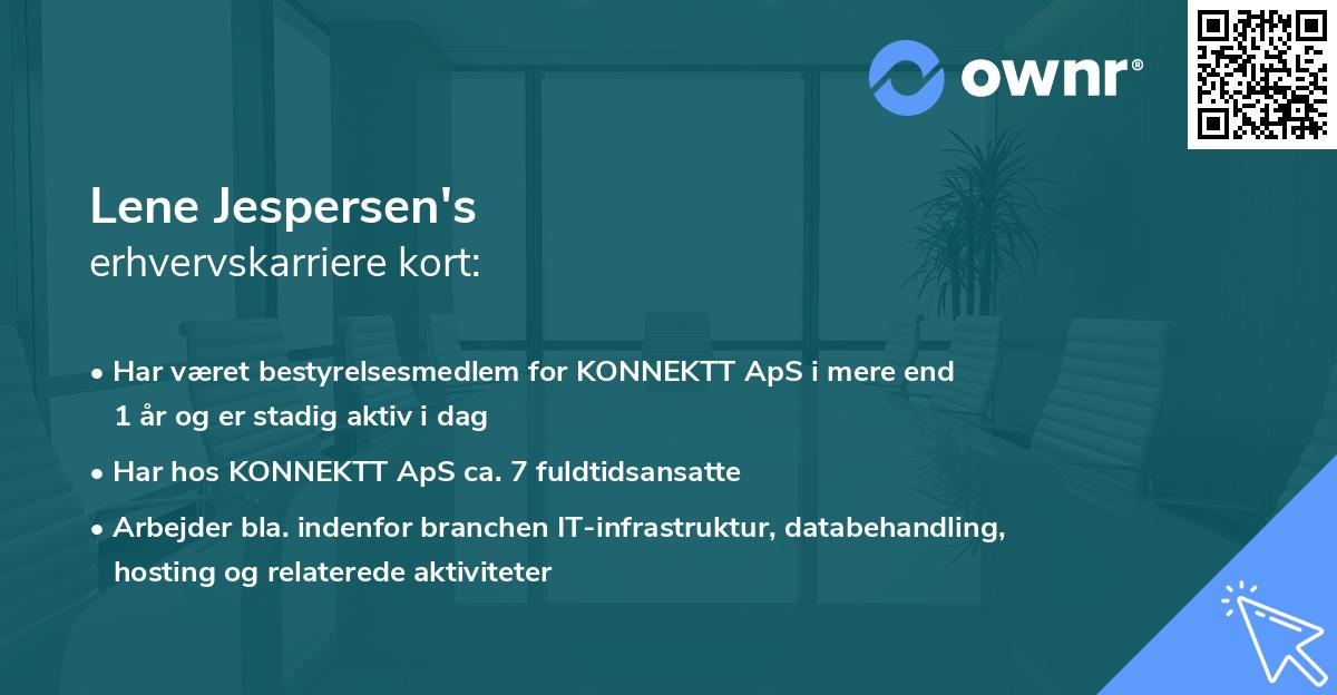 Lene Jespersen's erhvervskarriere kort
