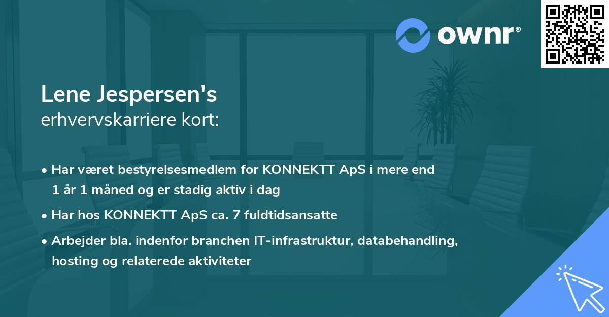 Lene Jespersen's erhvervskarriere kort