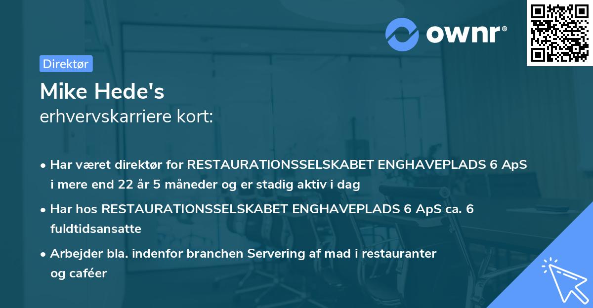 Mike Hede's erhvervskarriere kort