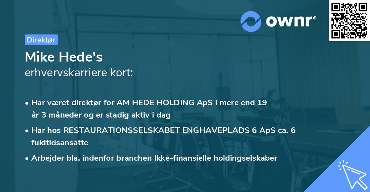 Mike Hede's erhvervskarriere kort