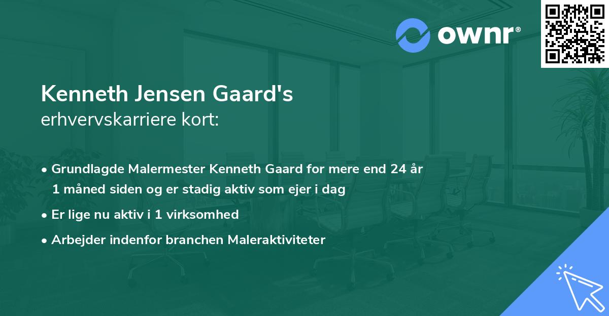 Kenneth Jensen Gaard's erhvervskarriere kort