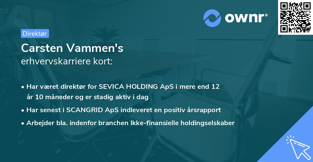 Carsten Vammen's erhvervskarriere kort