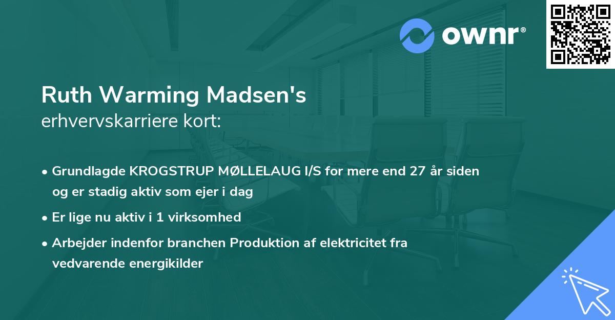 Ruth Warming Madsen's erhvervskarriere kort