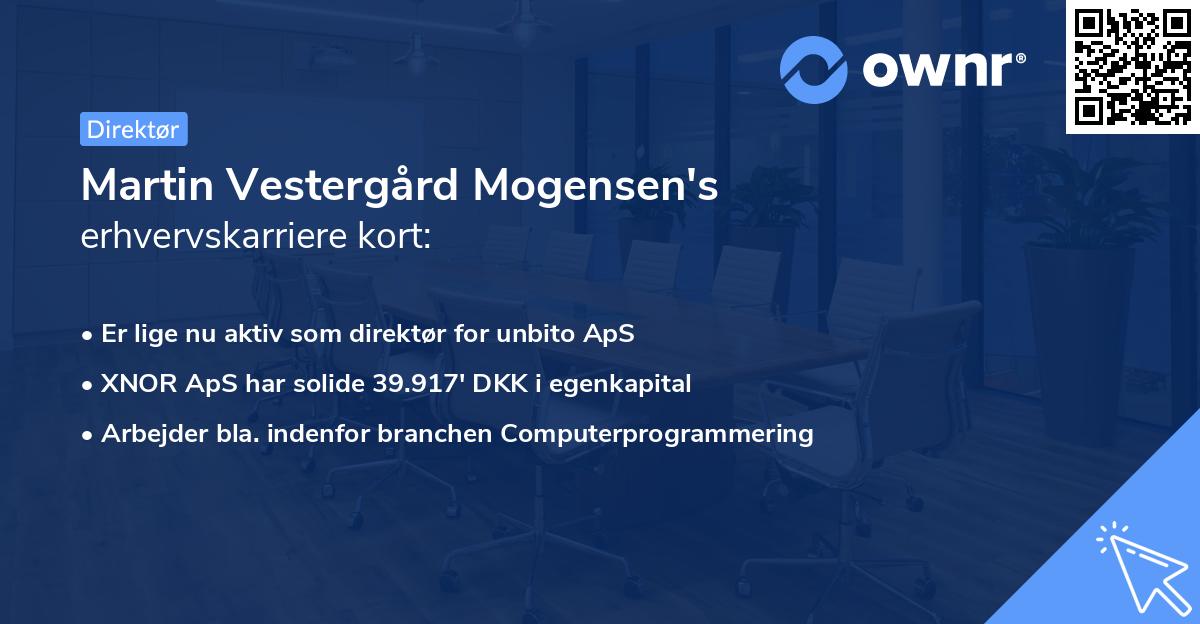 Martin Vestergård Mogensen's erhvervskarriere kort