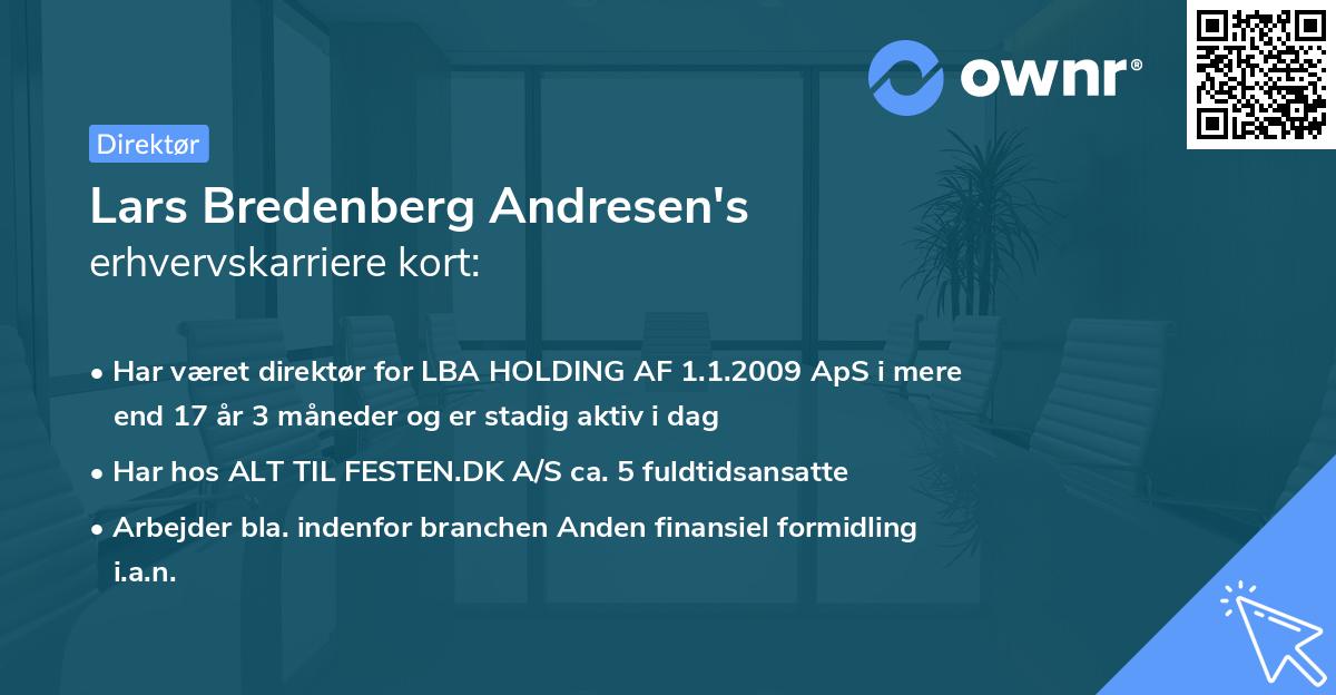 Lars Bredenberg Andresen's erhvervskarriere kort