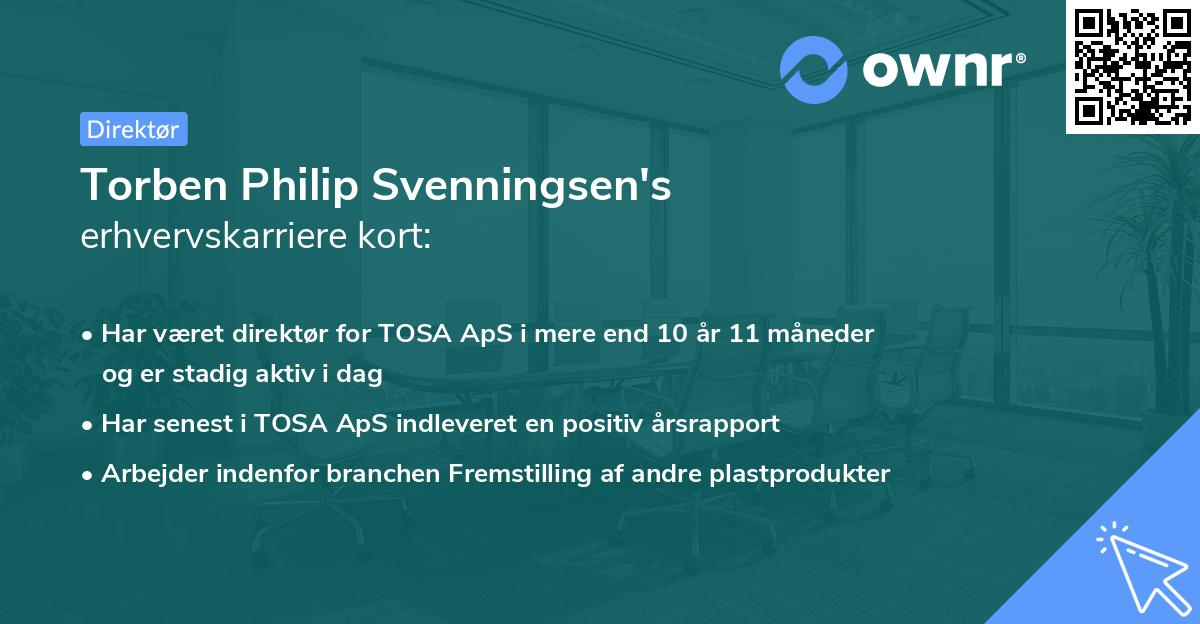 Torben Philip Svenningsen's erhvervskarriere kort