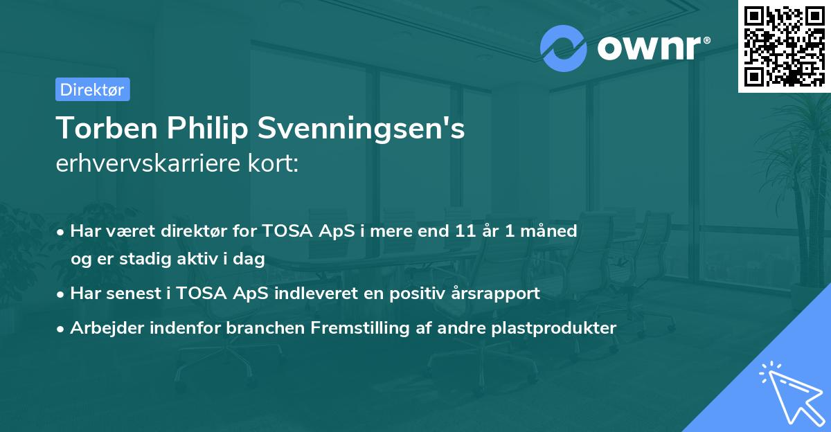 Torben Philip Svenningsen's erhvervskarriere kort