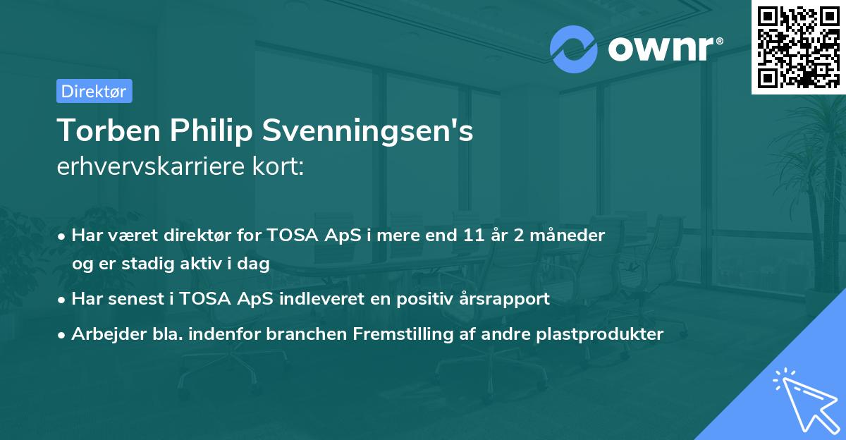 Torben Philip Svenningsen's erhvervskarriere kort