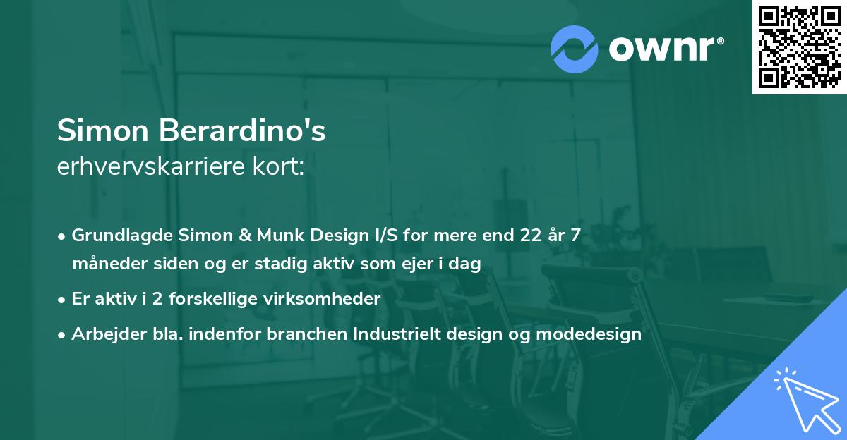 Simon Berardino's erhvervskarriere kort