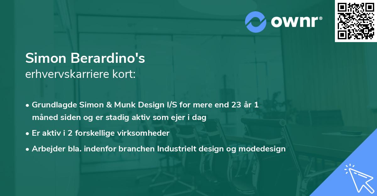 Simon Berardino's erhvervskarriere kort
