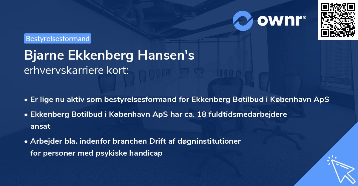 Bjarne Ekkenberg Hansen's erhvervskarriere kort