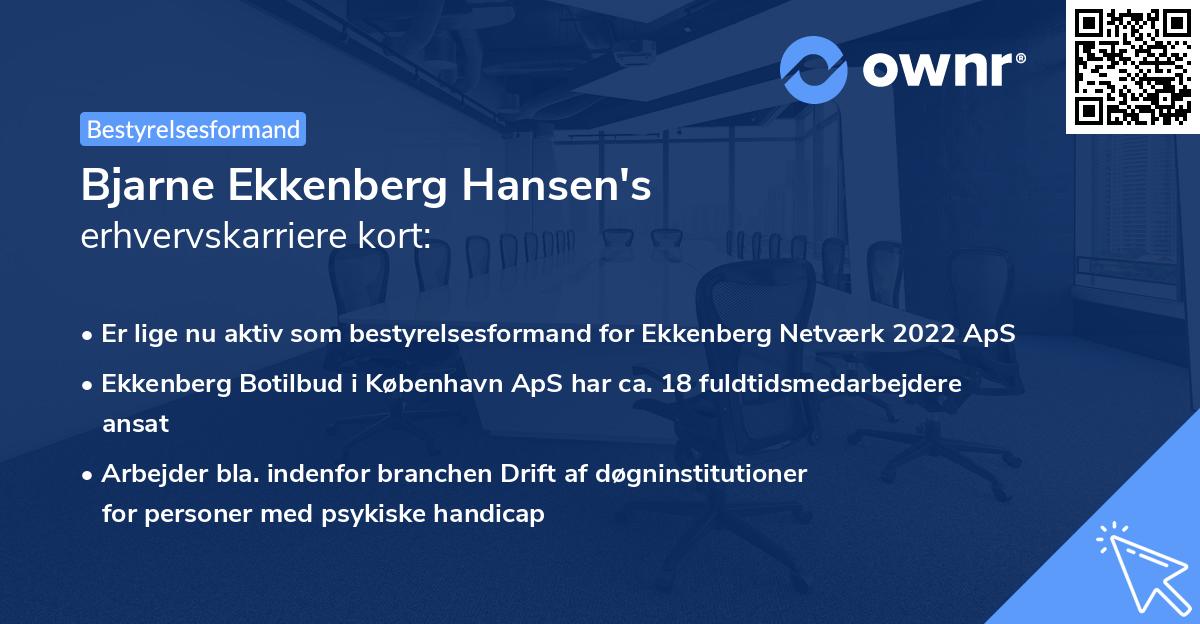 Bjarne Ekkenberg Hansen's erhvervskarriere kort