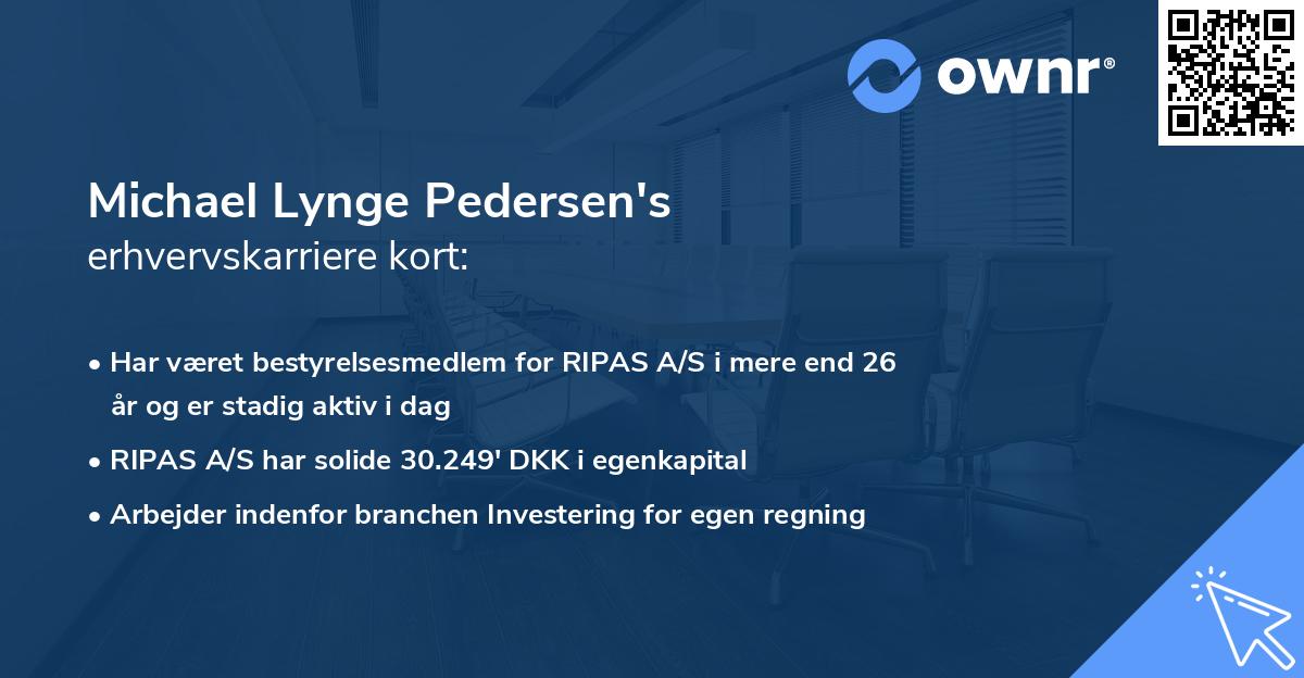 Michael Lynge Pedersen's erhvervskarriere kort