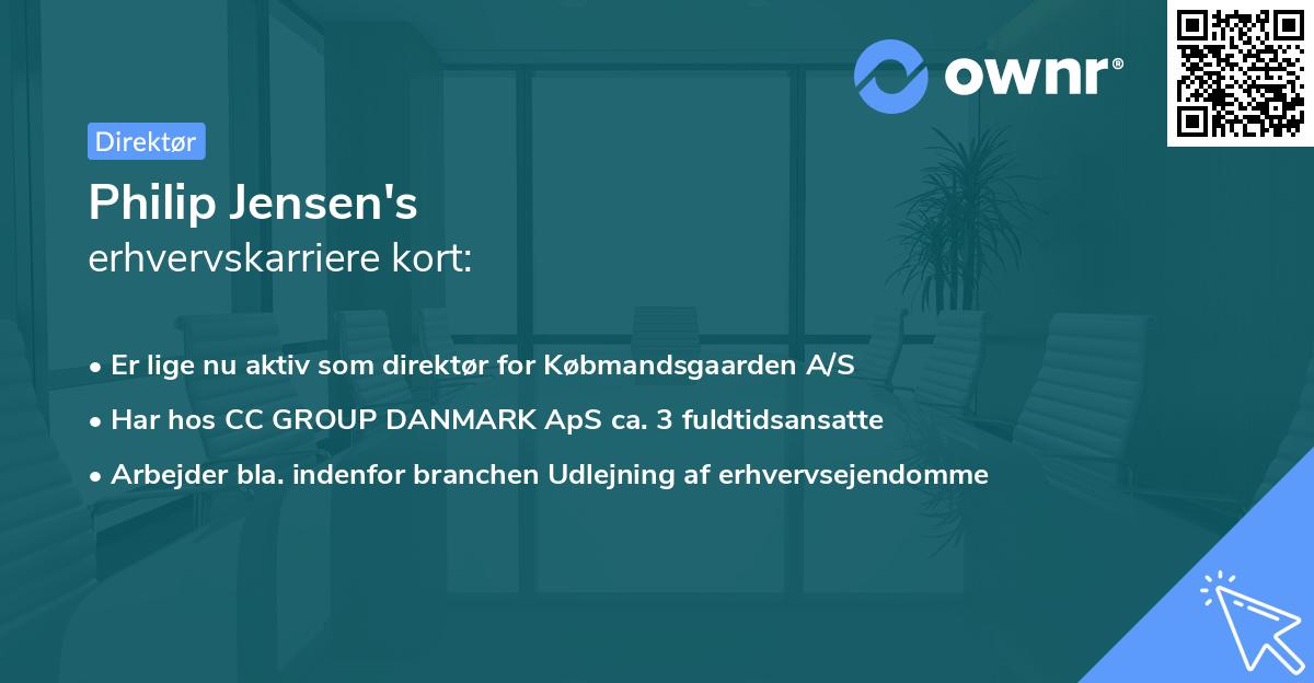 Philip Jensen's erhvervskarriere kort