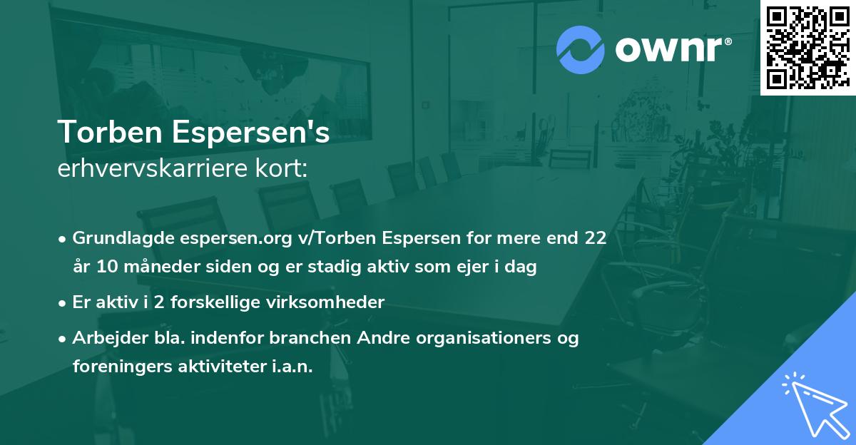 Torben Espersen's erhvervskarriere kort