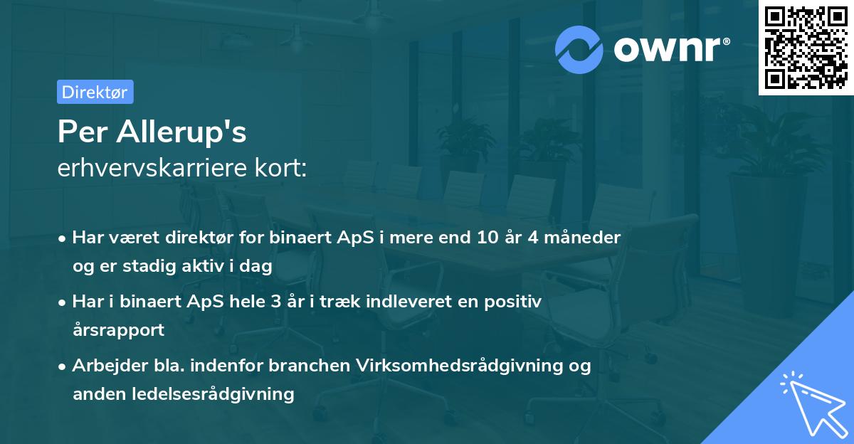 Per Allerup's erhvervskarriere kort