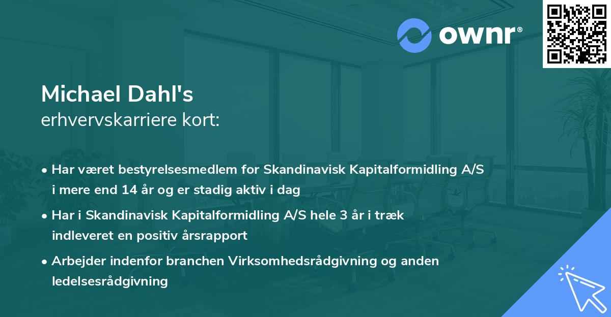 Michael Dahl's erhvervskarriere kort