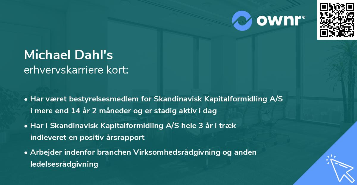 Michael Dahl's erhvervskarriere kort