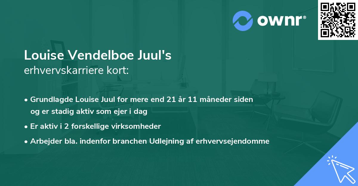 Louise Vendelboe Juul's erhvervskarriere kort