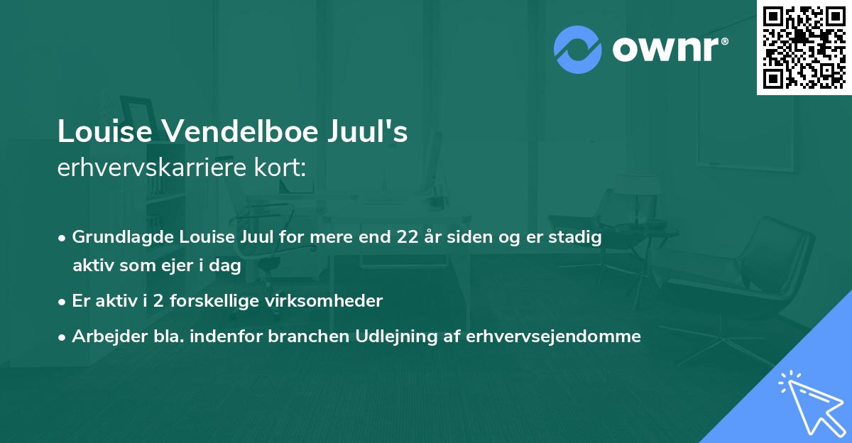 Louise Vendelboe Juul's erhvervskarriere kort