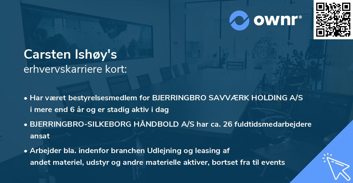 Carsten Ishøy's erhvervskarriere kort