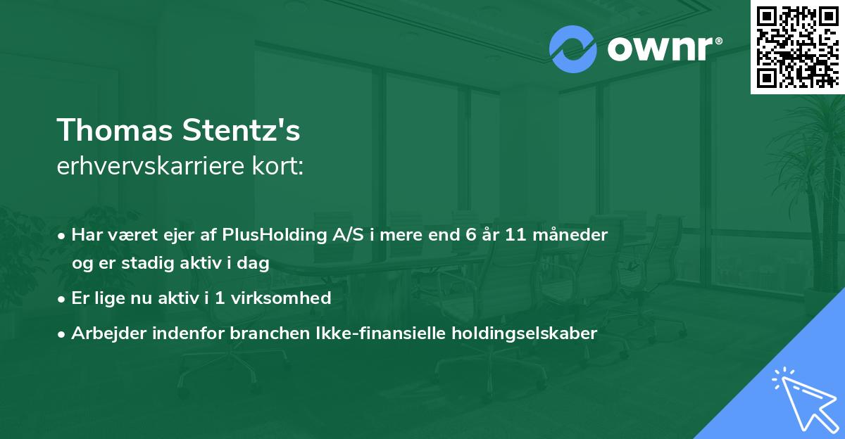 Thomas Stentz's erhvervskarriere kort