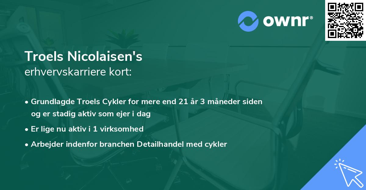 Troels Nicolaisen's erhvervskarriere kort