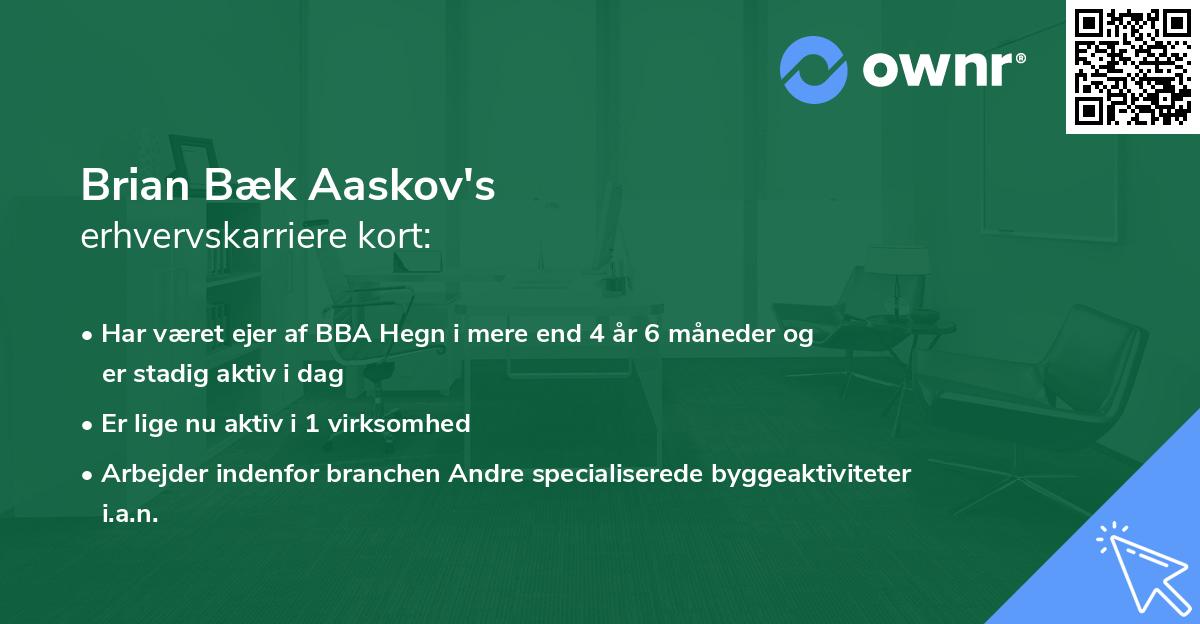 Brian Bæk Aaskov's erhvervskarriere kort