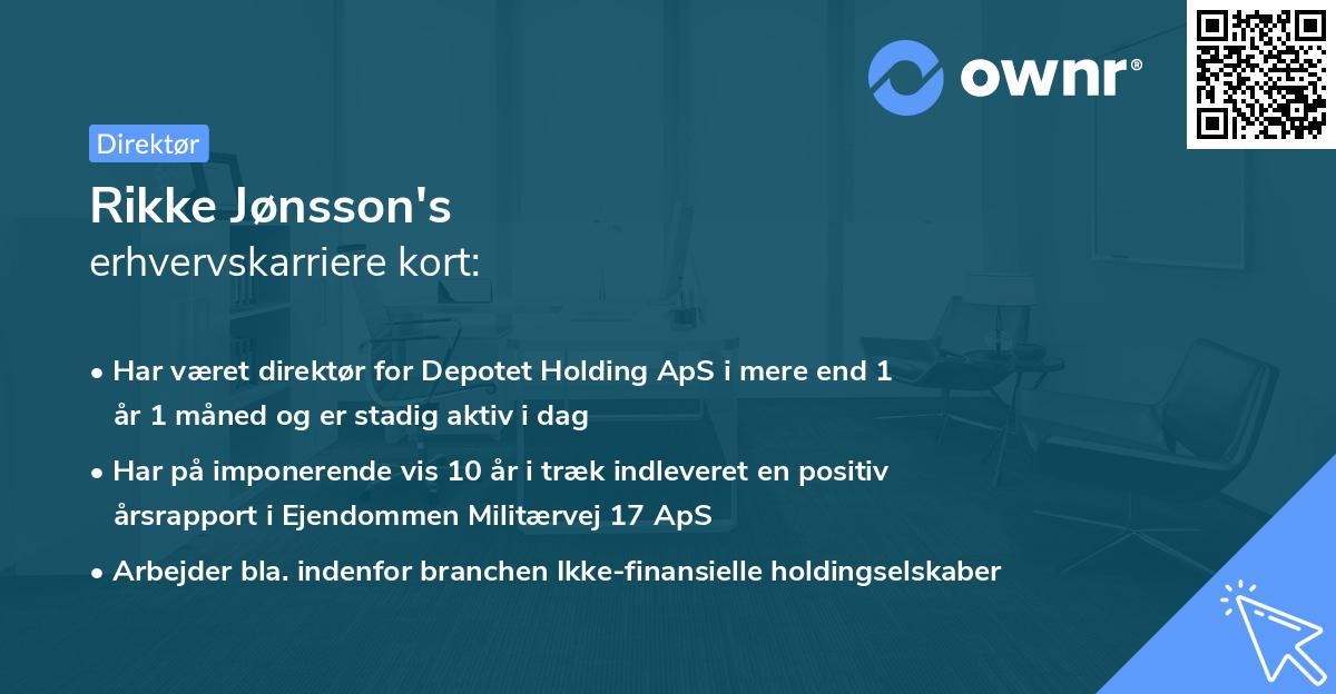 Rikke Jønsson's erhvervskarriere kort