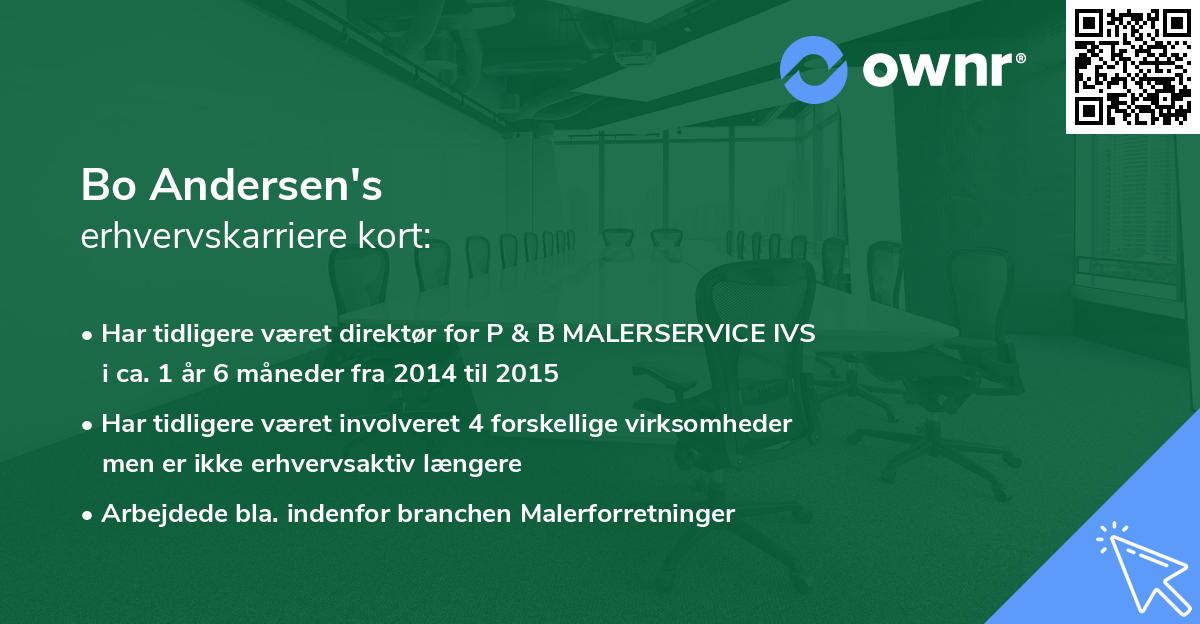 Bo Andersen's erhvervskarriere kort