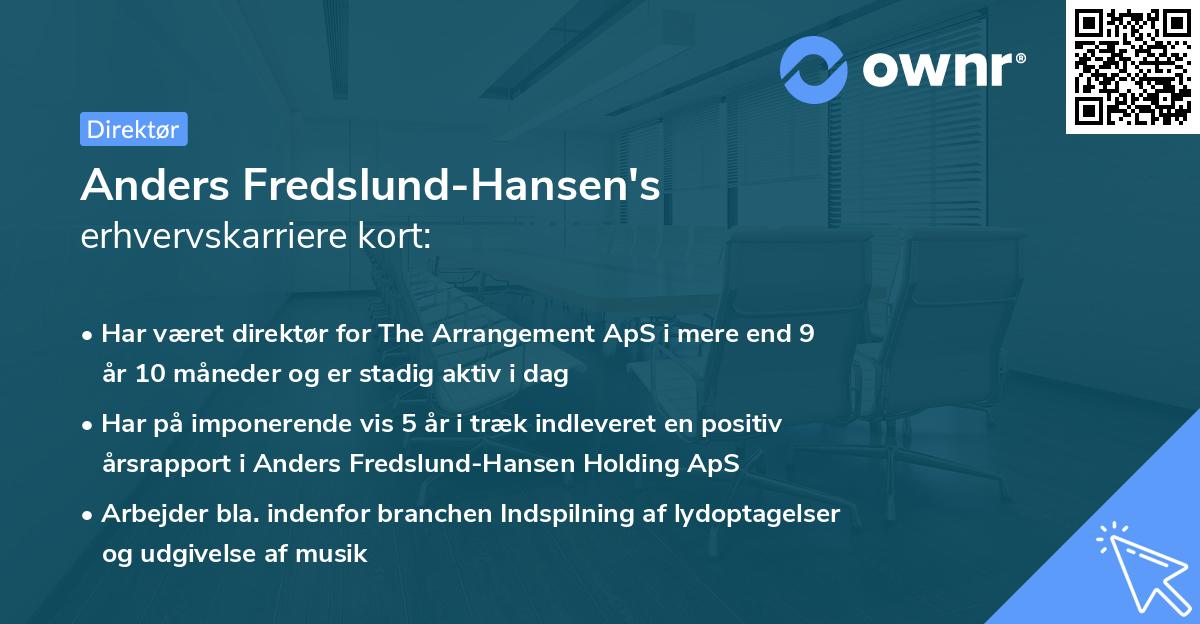 Anders Fredslund-Hansen's erhvervskarriere kort