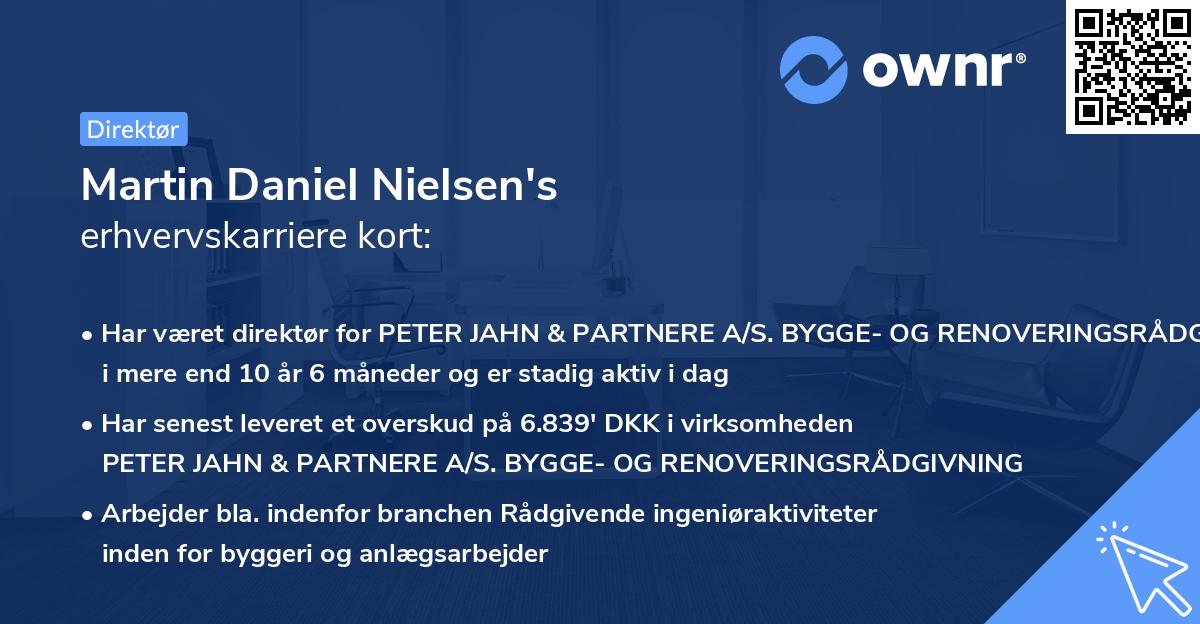 Martin Daniel Nielsen's erhvervskarriere kort