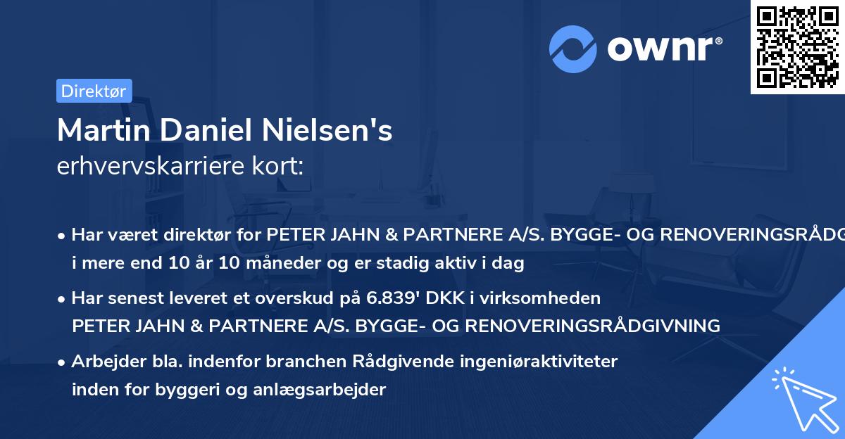 Martin Daniel Nielsen's erhvervskarriere kort