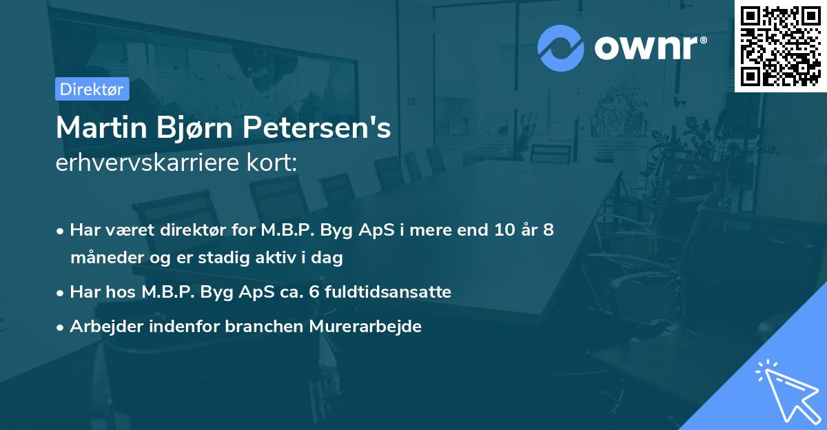 Martin Bjørn Petersen's erhvervskarriere kort