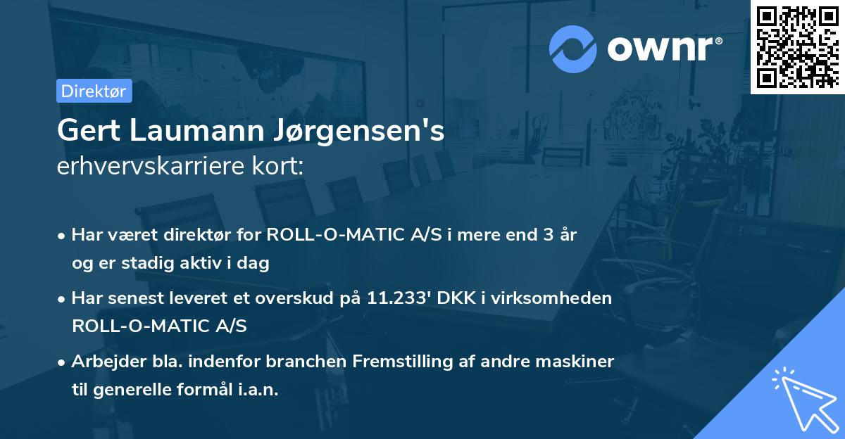 Gert Laumann Jørgensen's erhvervskarriere kort