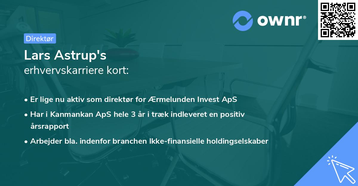 Lars Astrup's erhvervskarriere kort