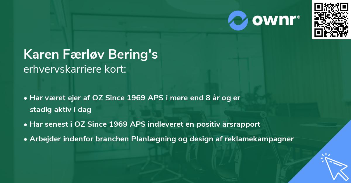 Karen Færløv Bering's erhvervskarriere kort