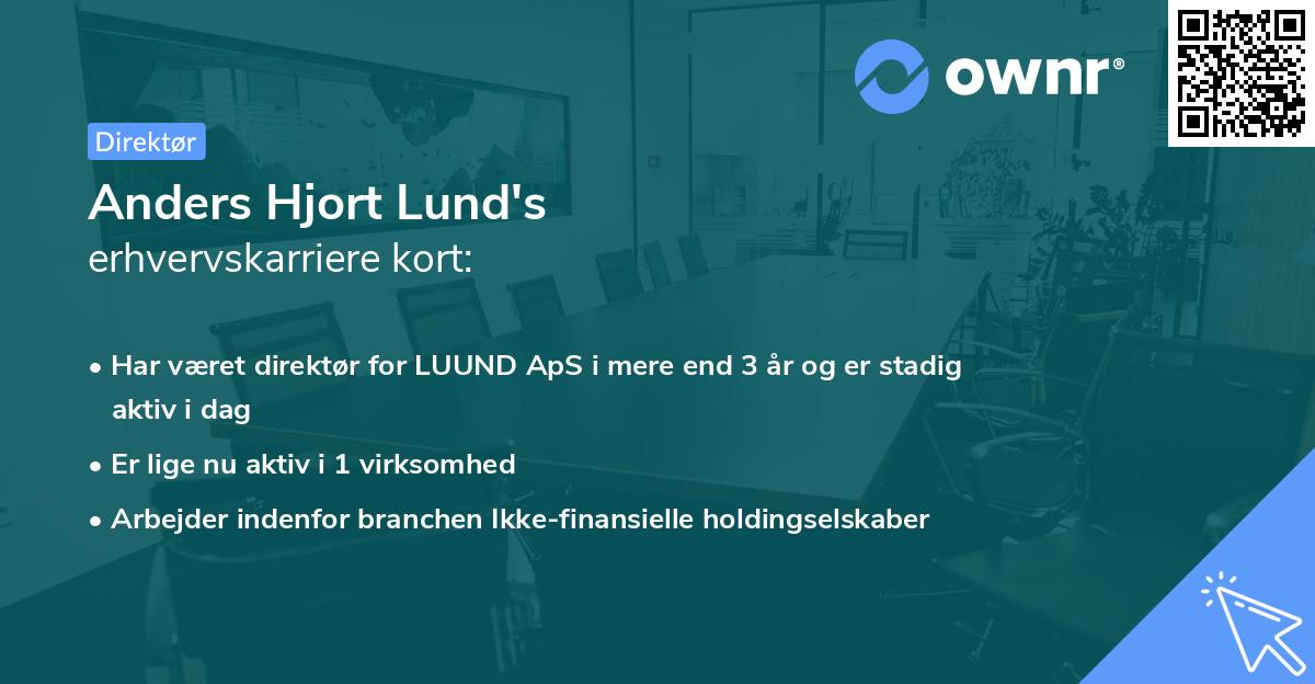 Anders Hjort Lund's erhvervskarriere kort