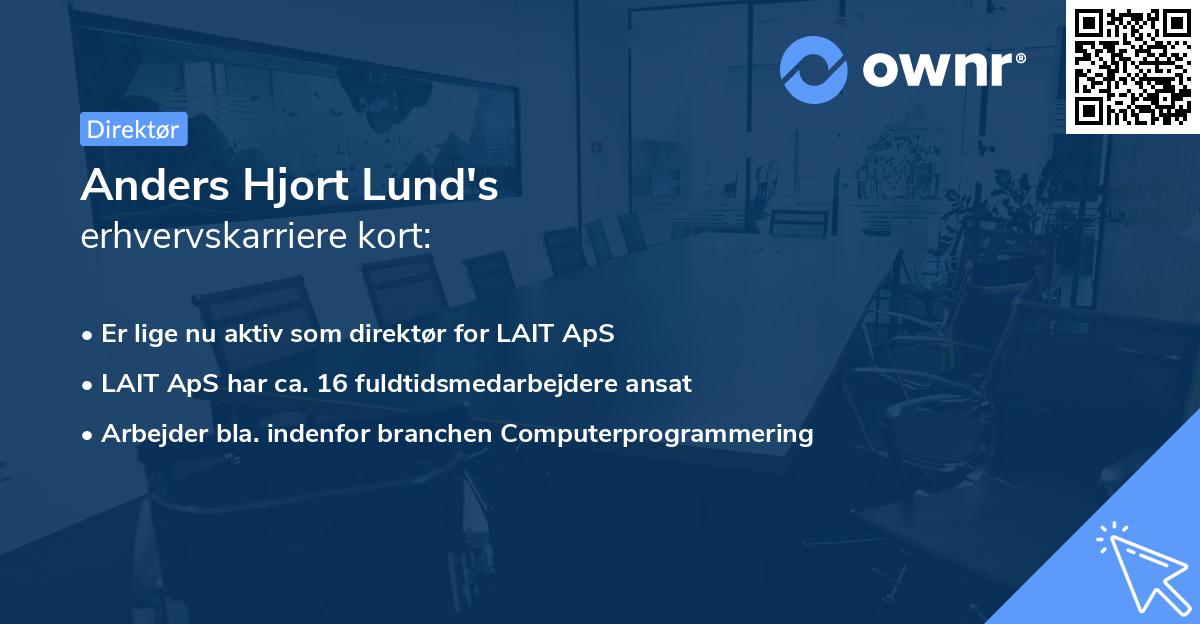 Anders Hjort Lund's erhvervskarriere kort